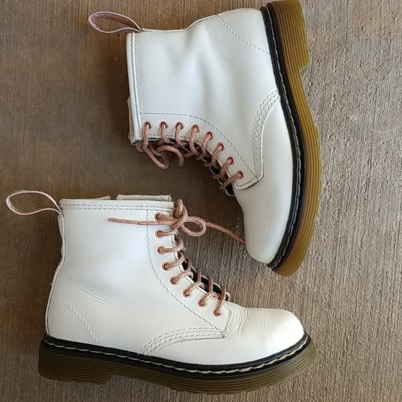 Dr. Martens Other - Dr. Martens Girls Lace Up Side Zip White Boots